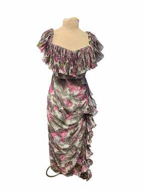 Hutch Off-The-Shoulder Ruffled Column Maxi Dress